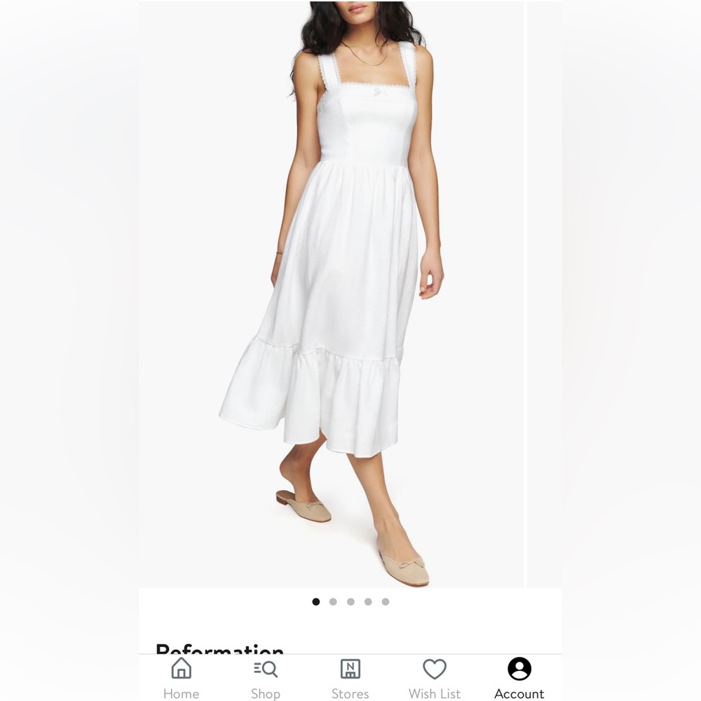 Reformation White Midi Dress